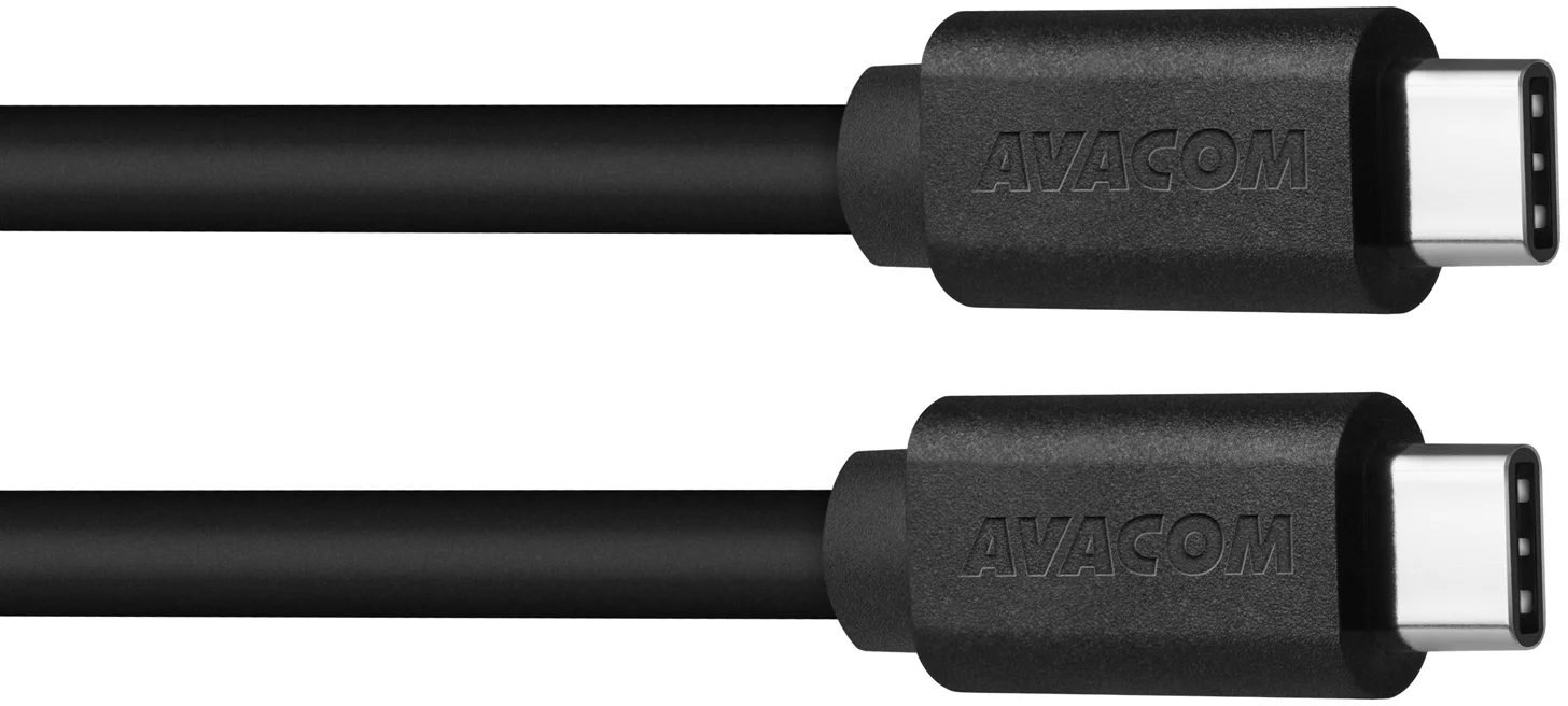 Avacom Dátový a nabíjací kábel USB typu C - USB typu C, 100 cm, čierny