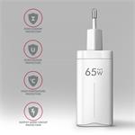AXAGON ACU-DPQ65W, sieťová nabíjačka GaN 65 W, 3x port (USB-A + dvojitý USB-C), PD3.0/QC4+/PPS/Apple