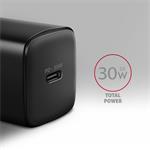 AXAGON ACU-PD30, napájacia nabíjačka 30 W, 1x port USB-C, PD3.0/PPS/QC4+/SFC/AFC/Apple, čierna