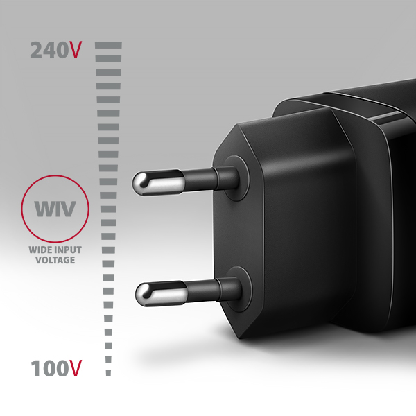 AXAGON ACU-PD30, Sil nabíječka do sítě 30W, 1x port USB-C, PD3.0/PPS/QC4+/SFC/AFC/Apple, černá