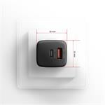 AXAGON ACU-PQ30 Napájacia nabíjačka 30 W, 2x port (USB-A + USB-C), PD3.0/PPS/QC4+/AFC/Apple, čierna