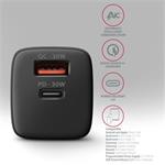 AXAGON ACU-PQ30 Napájacia nabíjačka 30 W, 2x port (USB-A + USB-C), PD3.0/PPS/QC4+/AFC/Apple, čierna