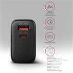 AXAGON ACU-PQ45 GaN sieťová nabíjačka 45 W, 2x port (USB-A + USB-C), PD3.0/PPS/QC4+/SFC 2.0/AFC/Apple