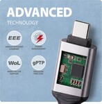 AXAGON ADE-CM20, USB-C Gigabit Ethernet adaptér (2m)