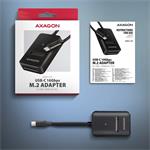 AXAGON ADM2-CM USB-C 10Gb/s - adaptér M.2 NVMe a SATA SSD, kábel USB-C 10 cm