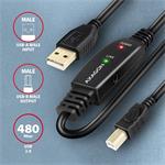 AXAGON ADR-210B, aktívny prepojovací kábel USB 2.0 A-M -> B-M, 10 m