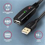 AXAGON ADR-215, USB 2.0 A-M -> A-F aktívny predlžovací / opakovací kábel, 15 m
