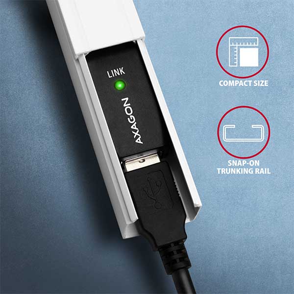 AXAGON ADR-220, USB 2.0 A-M -> A-F aktivní repeater kabel, 20m