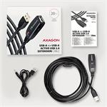 AXAGON ADR-220, USB 2.0 A-M -> A-F aktivní repeater kabel, 20m