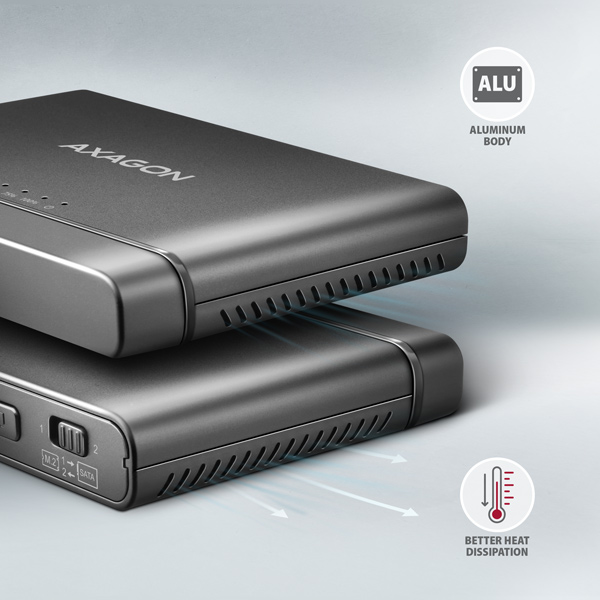 AXAGON ADSA-CC USB-C 10Gbps adaptér pro M.2 NVMe + SATA