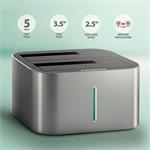 AXAGON ADSA-DC, USB-C 5Gb/s - 2x SATA 6G 2,5"/3,5" SSD/HDD CLONE DUAL dokovacia stanica