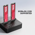 AXAGON ADSA-M2C22L, USB-C 20Gbps dokovací stanice pro 2× M.2 NVMe SSD s funkcí klonování