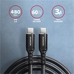AXAGON BUCM-CM10AB, HQ kábel USB-C <-> USB-C, 1 m