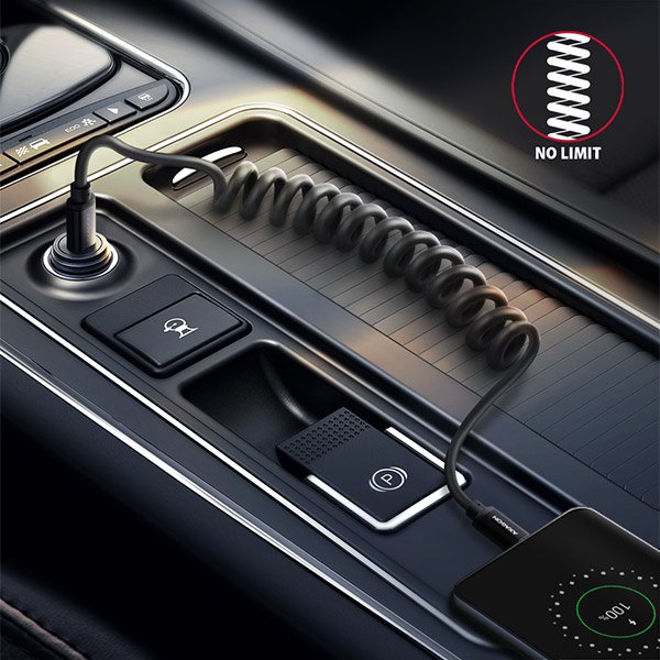 AXAGON BUCM-CM10TB, TWISTER kabel USB-C <-> USB-C, 0.6m, USB 2.0, PD 60W 3A, ALU, tpe, černý