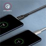 AXAGON BUCM-CM15AB, HQ kabel USB-C <-> USB-C, 1.5m, USB 2.0, PD 60W 3A, ALU, oplet, černý
