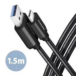 AXAGON BUCM3-AM15AB, SPEED kábel USB-C USB-A, 1.5m, čierny