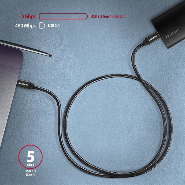 AXAGON BUCM3-CM15AB, SPEED kábel USB-C USB-C, 1.5m, čierny