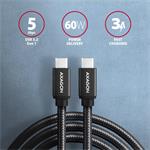 AXAGON BUCM3-CM30AB, SPEED kábel USB-C <-> USB-C, 3 m, čierny