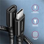 AXAGON BUCM32-CF05AB predlžovací kábel USB-C (M) <-> USB-C (F), 0,5 m, USB 20Gbps, PD 240W ALU opletenie