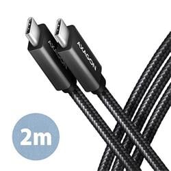 AXAGON BUCM32-CM20AB, SPEED+ kabel USB-C <-> USB-C, 2m, USB 20Gbps, PD 100W 5A, 4k HD, ALU, oplet, černý