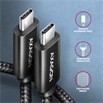 AXAGON BUCM4X-CM05AB NewGEN+ kábel USB-C <-> USB-C, 0,5 m, USB4 Gen 3×2, PD 240W 5A, 8K HD, ALU, opletenie, čierny