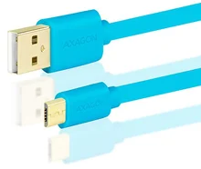 AXAGON BUMM-AM05QL, HQ kabel Micro USB - USB A, modrý, 0.5m