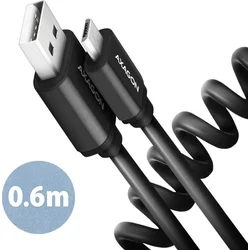 AXAGON BUMM-AM10TB, kábel TWISTER microUSB <-> USB-A, 0,6 m