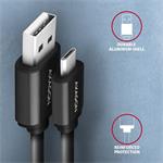 AXAGON BUMM-AM10TB, TWISTER kabel microUSB <-> USB-A, 0.6m