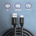 AXAGON BUMM-AM20AB, HQ kabel microUSB <-> USB-A, 2m
