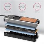 AXAGON CLR-M2FAN, medený chladič s ventilátorom pre obojstranný disk SSD M.2