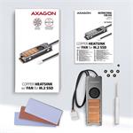 AXAGON CLR-M2FAN, medený chladič s ventilátorom pre obojstranný disk SSD M.2