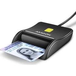 AXAGON CRE-SM3N, USB-A FlatReader čtečka kontaktních karet Smart card (eObčanka), kabel 1.3m
