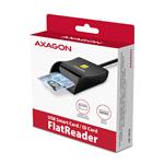 AXAGON CRE-SM3N, USB-A FlatReader kontaktná čítačka kariet Smart card (eObčanka), kábel 1,3 m