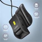 AXAGON CRE-SM3SD, USB-A FlatReader 4-slotová čítačka čipových kariet (eCard) SD/microSD/SIM, 1,3 m kábel