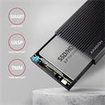 AXAGON EE25-GTR, USB-C 10Gb/s - SATA 6G 2,5" RIBBED box, čierny