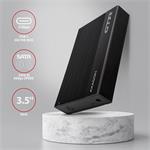 AXAGON EE35-GTR, USB-C 5Gb/s - SATA 6G 3,5" RIBBED box, čierny