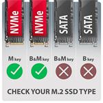 AXAGON EEM2-20G, USB-C 20 Gb/s - M.2 NVMe SSD kovový ARMORED box