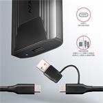 AXAGON EEM2-GTS2, USB-C 10Gb/s - M.2 NVMe a SATA SSD kovový THIN box, bez skrutiek