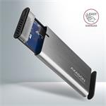AXAGON EEM2-SG2, USB-C 3.2 Gen 2 - M.2 NVMe a SATA SSD kovový RAW box, bez skrutiek, strieborný