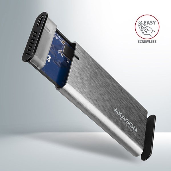 AXAGON EEM2-SG2, USB-C 3.2 Gen 2 - M.2 NVMe & SATA SSD RAW box