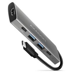 AXAGON HMC-5G2, rozbočovač USB 10 Gb/s, 2x USB-A, 2x USB-C, HDMI 4k/60, PD 100W, kábel USB-C 13 cm
