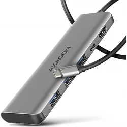 AXAGON HMC-5H, rozbočovač USB 5Gb/s, 3x USB-A, HDMI 4k/30Hz, PD 100W, kábel USB-C 100cm
