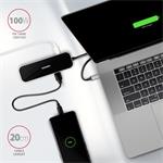 AXAGON HMC-6H4A, rozbočovač USB 3.2 Gen 1, 4x porty USB-A, HDMI 4k/30Hz, PD 100W, kábel USB-C 20cm