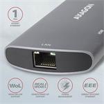 AXAGON HMC-6M2, USB 3.2 Gén 1 húb, porty 2x USB-A, HDMI, M.2