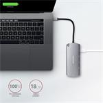 AXAGON HMC-6M2, USB 3.2 Gén 1 húb, porty 2x USB-A, HDMI, M.2
