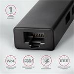 AXAGON HMC-GL3A, rozbočovač USB 3.2 Gen 1 + Gb LAN