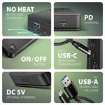 AXAGON HMC-U4, dokovacia stanica USB4 40Gb/s, 3x USB-A, 2x USB-C, HDMI a DP 8K/30Hz, RJ-45, SD/mSD, audio, PD100W