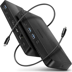 AXAGON HMC-U4, dokovacia stanica USB4 40Gb/s, 3x USB-A, 2x USB-C, HDMI a DP 8K/30Hz, RJ-45, SD/mSD, audio, PD100W