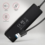 AXAGON HUE-C2A, cestovný rozbočovač s 4× USB 5 Gbps, 2× USB-A + 2× USB-C, napájanie cez USB-C, kábel USB-A 19 cm