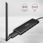 AXAGON HUE-F7A, 7x USB 3.2 Gen 1 ALU FLAT CHARGING hub, napájací konektor micro USB, 1m kábel USB-A